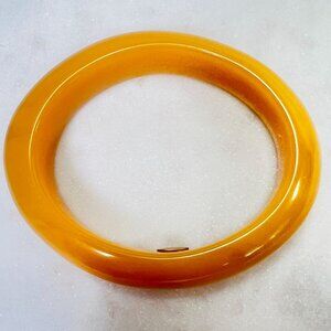 Vintage Kenneth Lane signed Yellow Butterscotch Egg Yolk  Bangle Bracelet 6.75